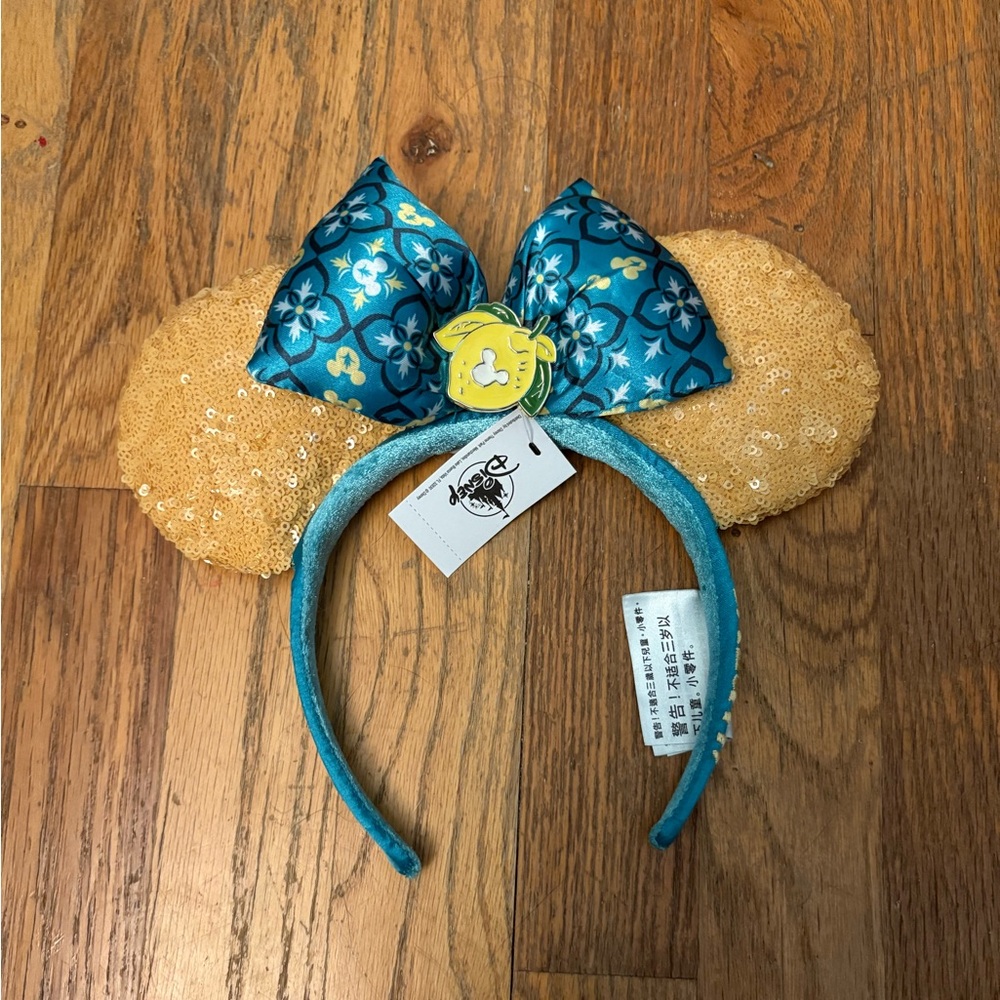 Disney Lemon Cillo Minnie Ears/Italy Lemon Epcot Ears New With Tags